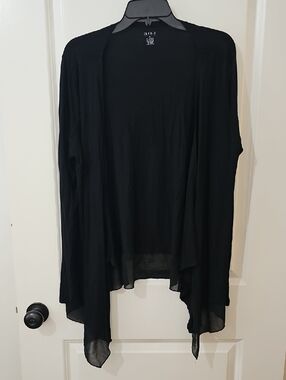 a.n.a Black Lightweight Open Cardigan
